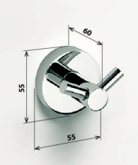 Sapho X-Round dubbele haak chroom