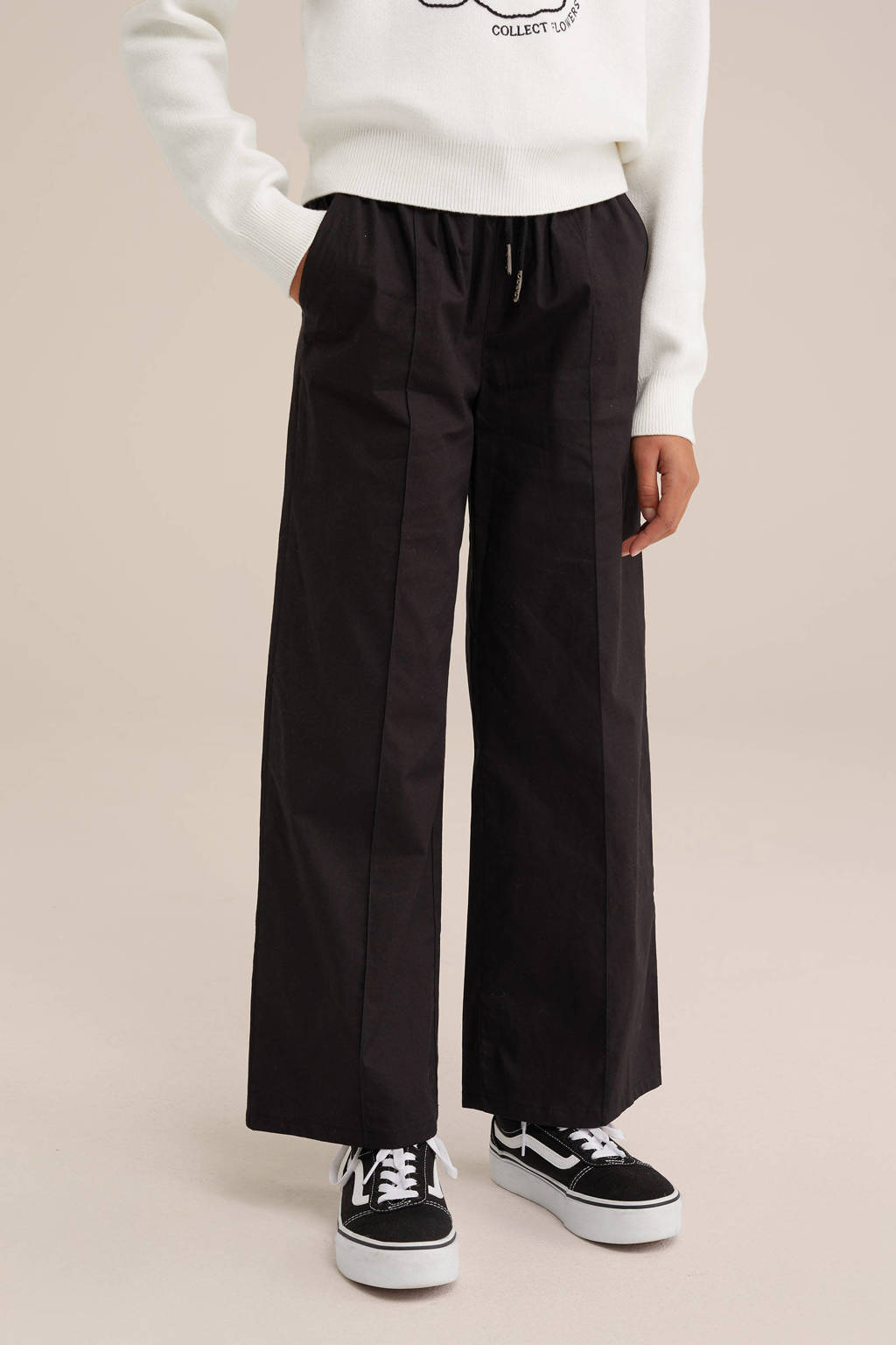 WE Fashion straight casual broek zwart