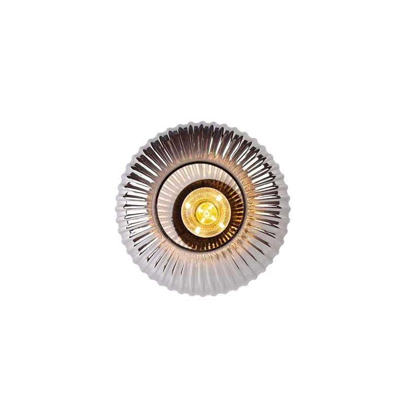 Art deco plafondlamp zwart met smoke glas - Karel