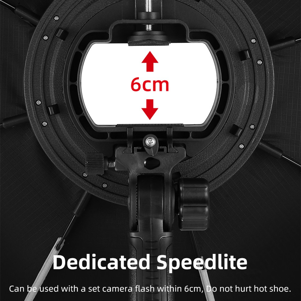 (55cm) Professioneller Kamera Licht Diffusor Parabol Softbox Studio Ausrüstung für Porträts   Blitzschuh Systemblitz Anschluss und Tasche - Schwarz