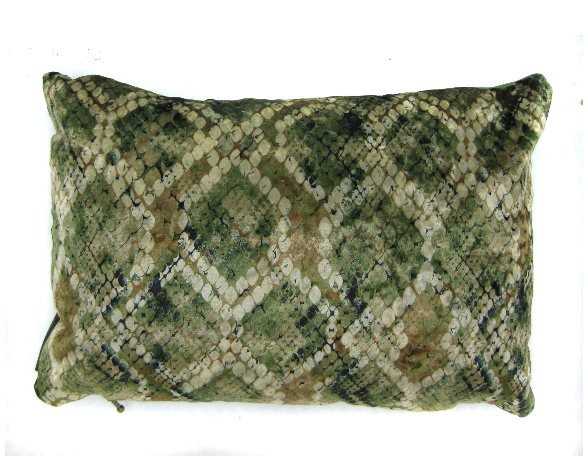 Kussen velvet wilde slangenhuid Kussen velvet slangenhuid 40 x 60 cm groen