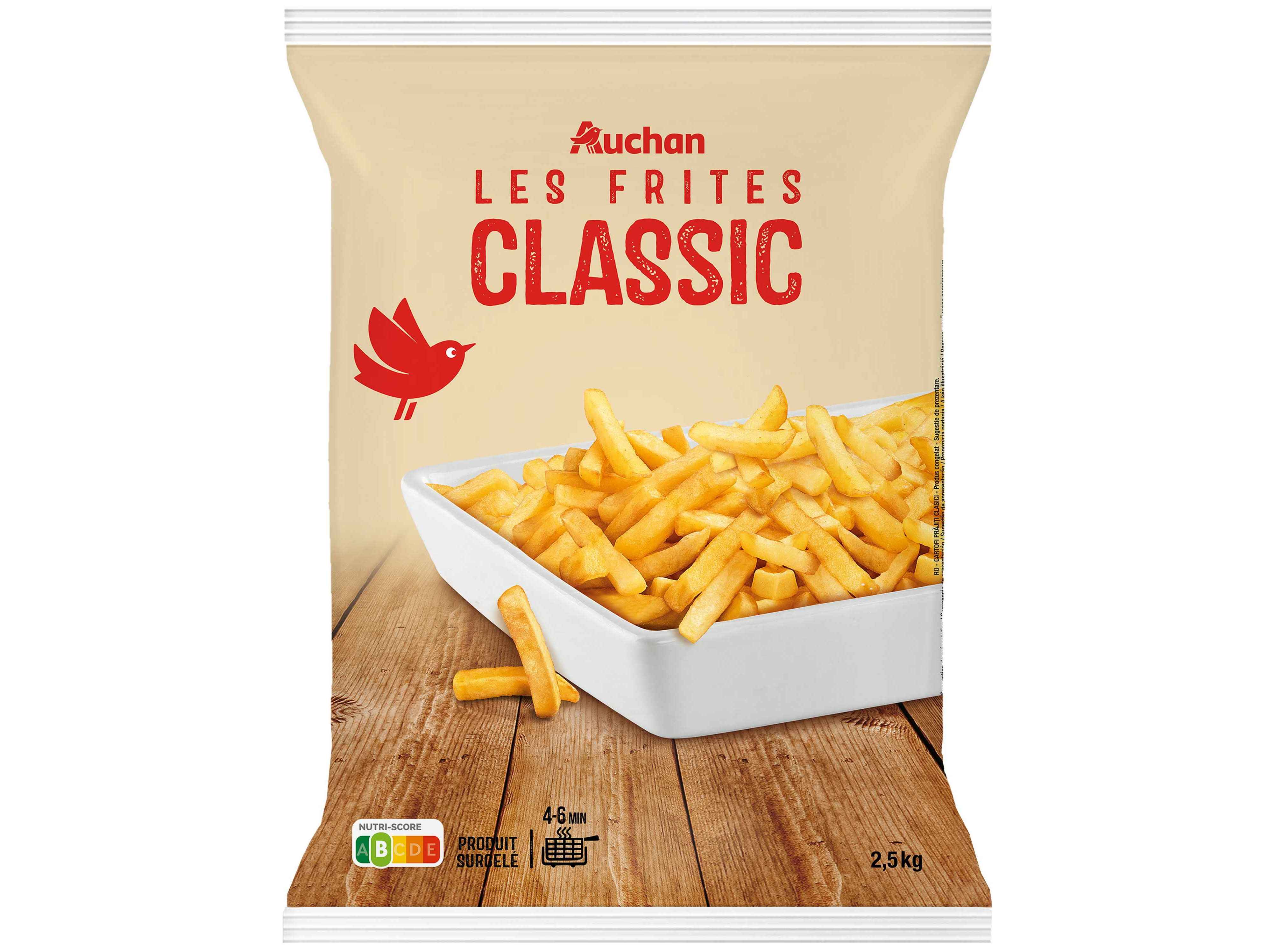 BATATA AUCHAN PRÉ-FRITAS CLASSIC PARA FRITAR 2.5KG