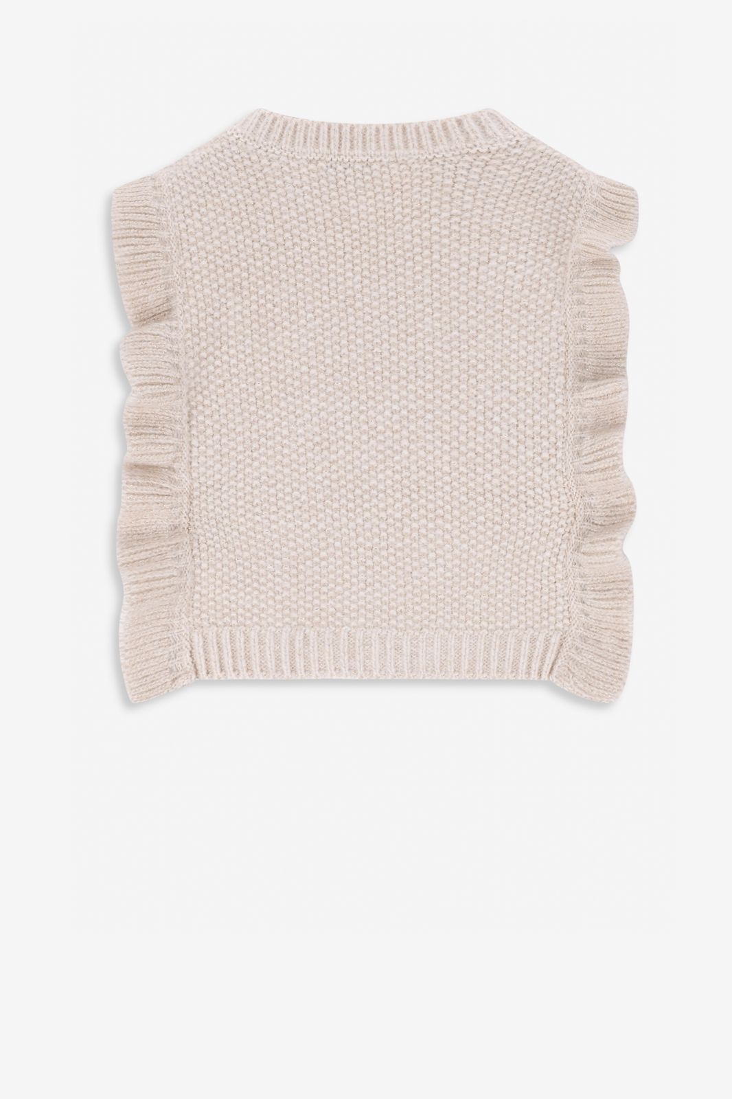 Witte gebreide spencer met ruffles