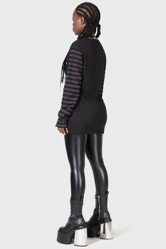 Fangtasy Striped Longsleeved Shirt  | THE VAMPURR by KILLSTAR T-shirt manches longues