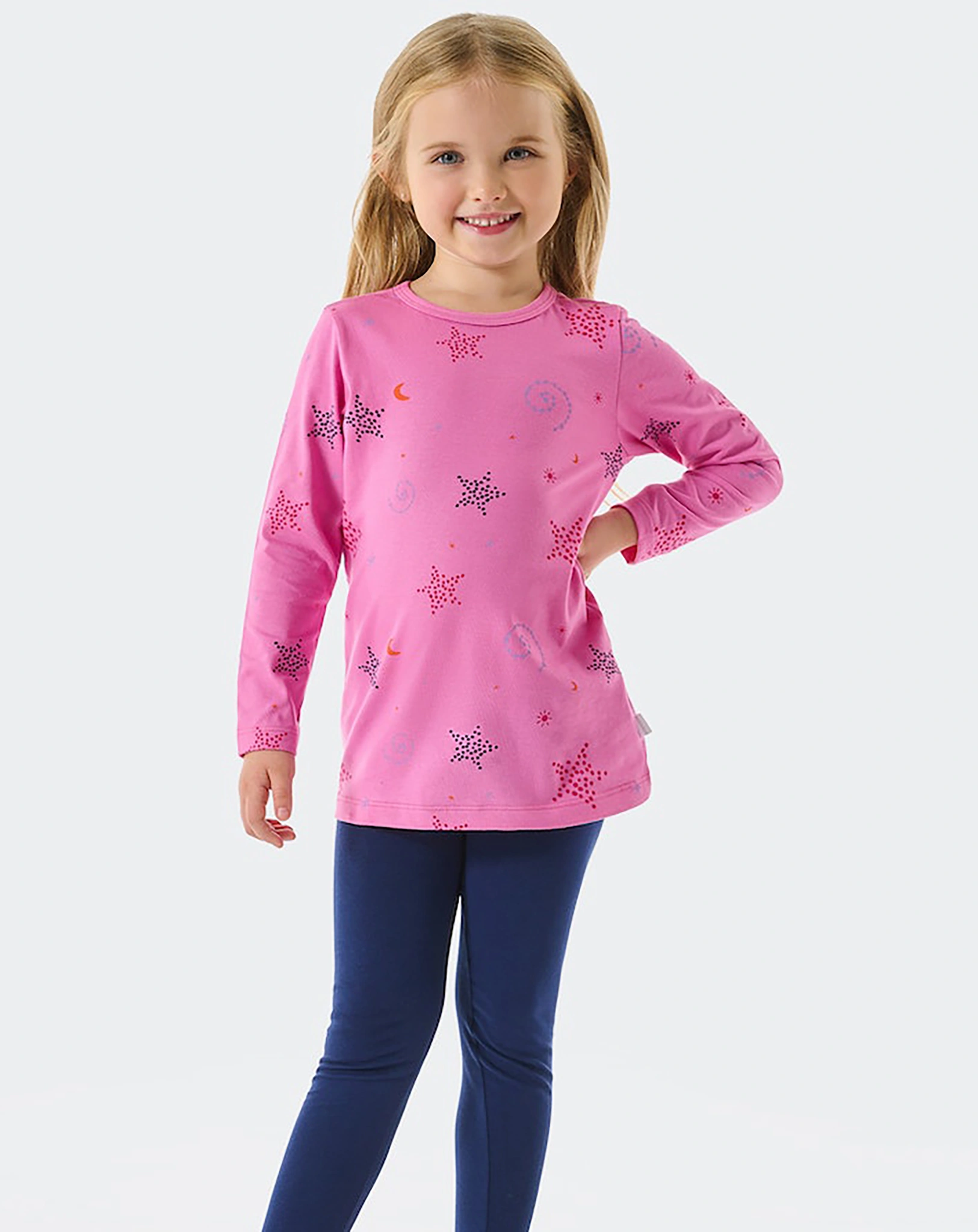 Schlafanzug STAR lang in pink