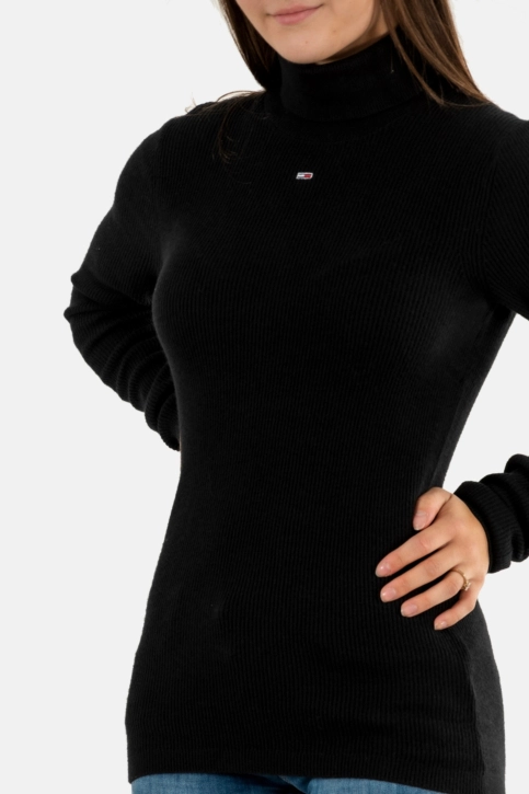 pull hiver tommy jeans essential turtle bds black