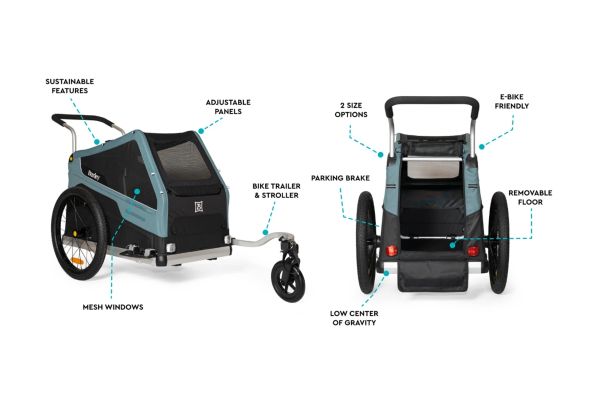 Burley Bark Ranger  Dog Trailer, Max 34 kg