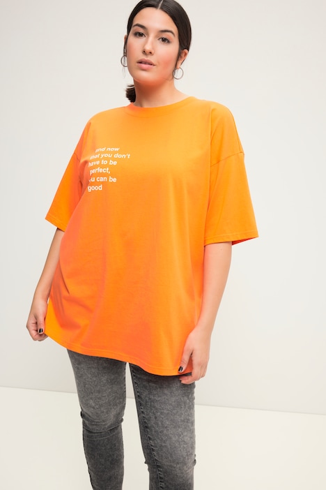 Longshirt, oversized, Statement Print, Rundhals, Halbarm