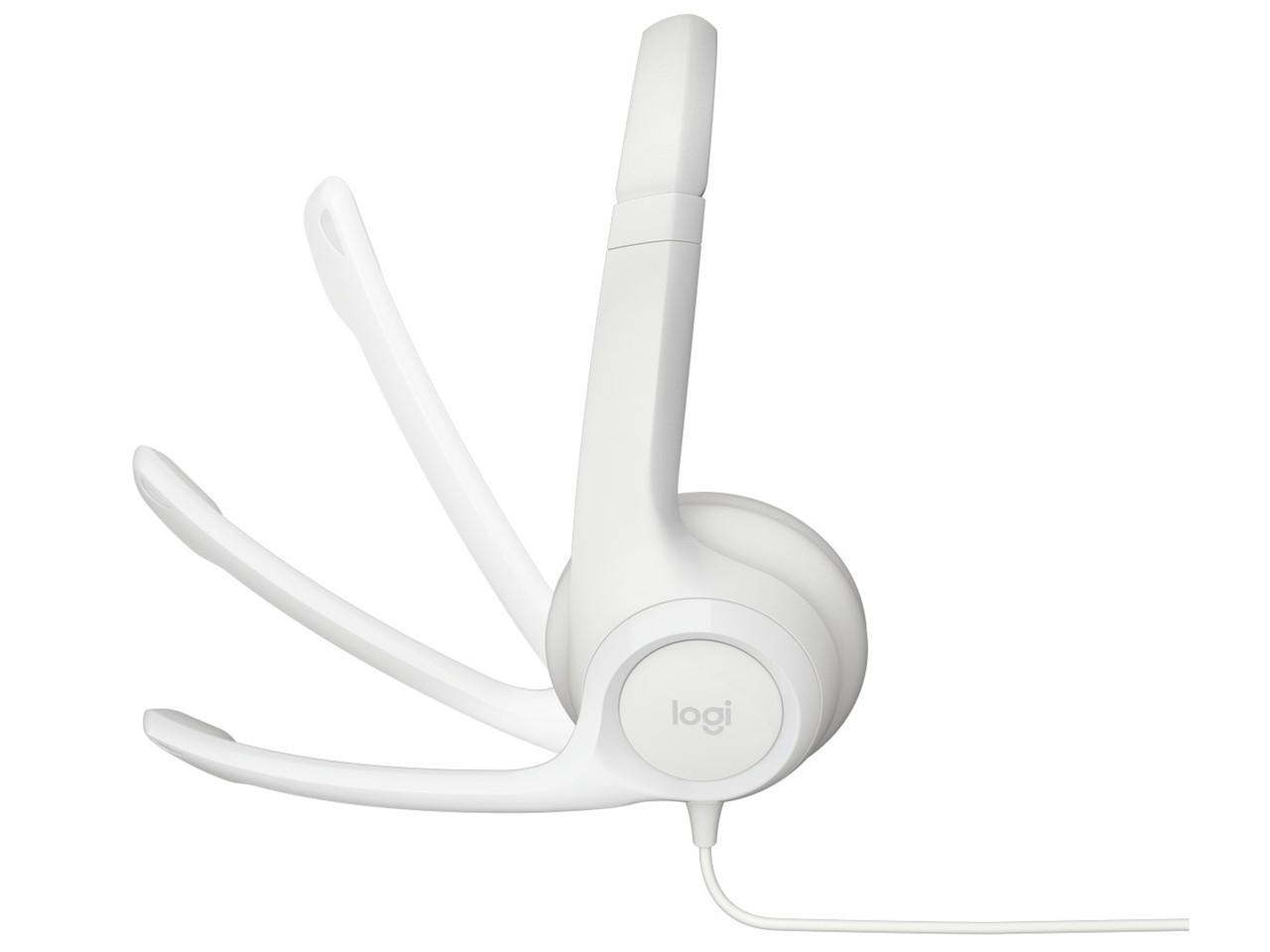 Logitech - H390 Headset med ledning til pc/laptop, stereohovedtelefoner med støjreducerende mikrofon, USB-A HVID