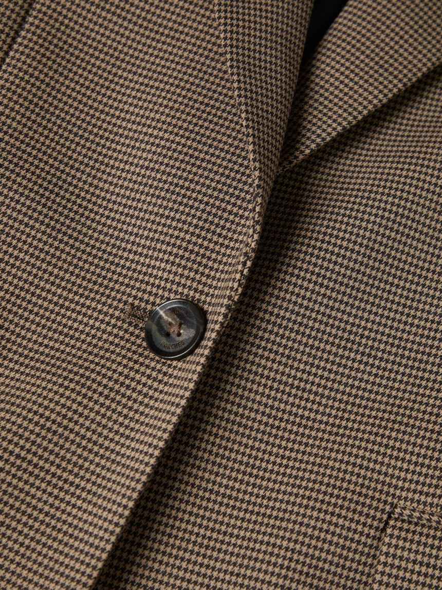 Blazer regular fit em padrão pied-de-poule
