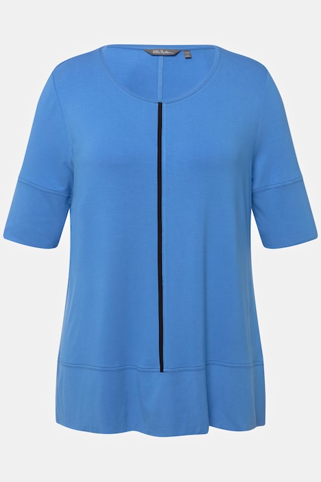 T-Shirt, Paspeln, Classic, Ziernähte, Rundhals, Halbarm