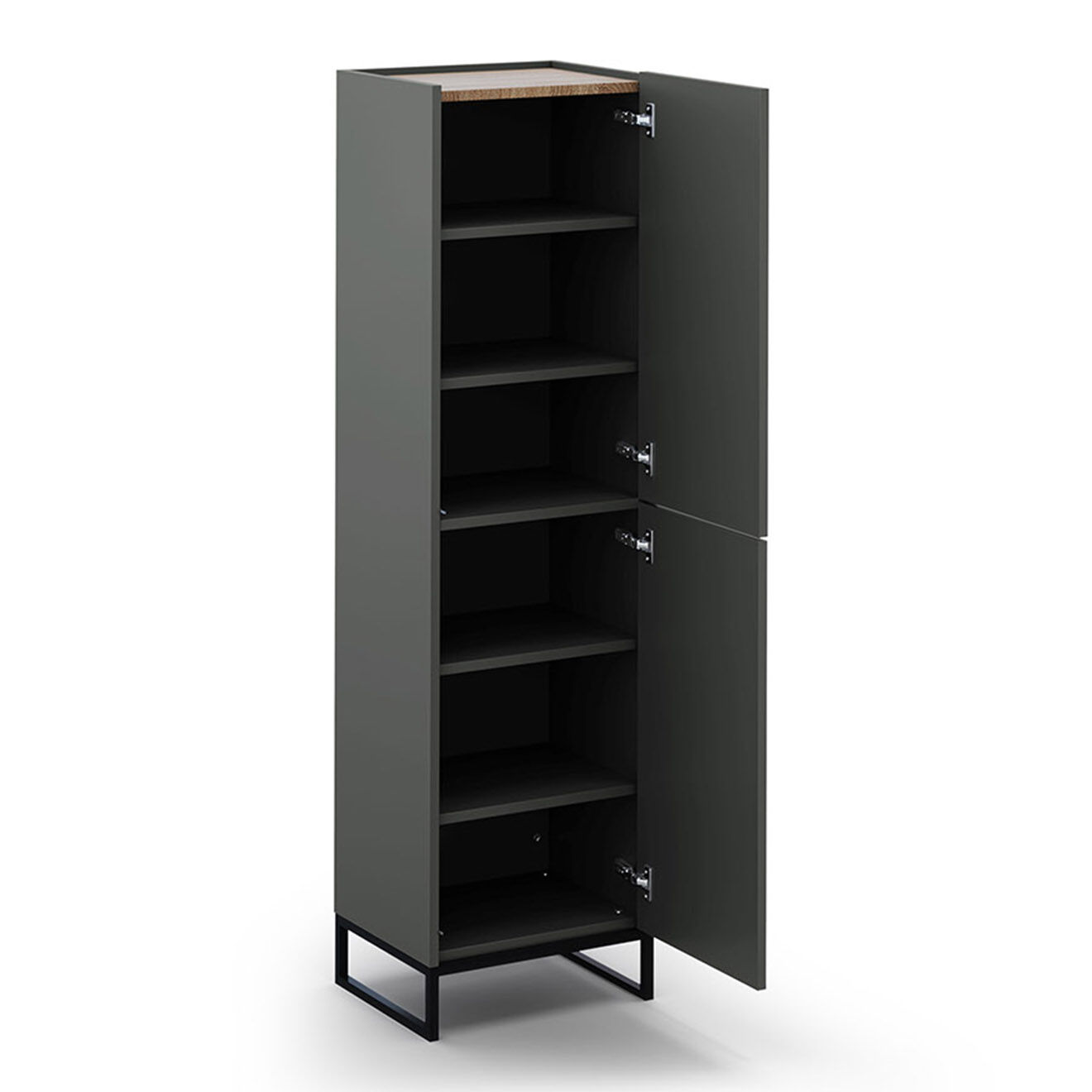 Windsor & Co Bibliothèque Colonne Helene gris/chêne naturel - 50x40x180 cm