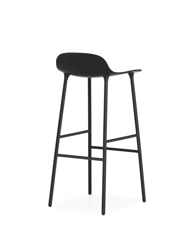 Normann Copenhagen Form Barstool barkruk 65 cm met stalen onderstel zwart
