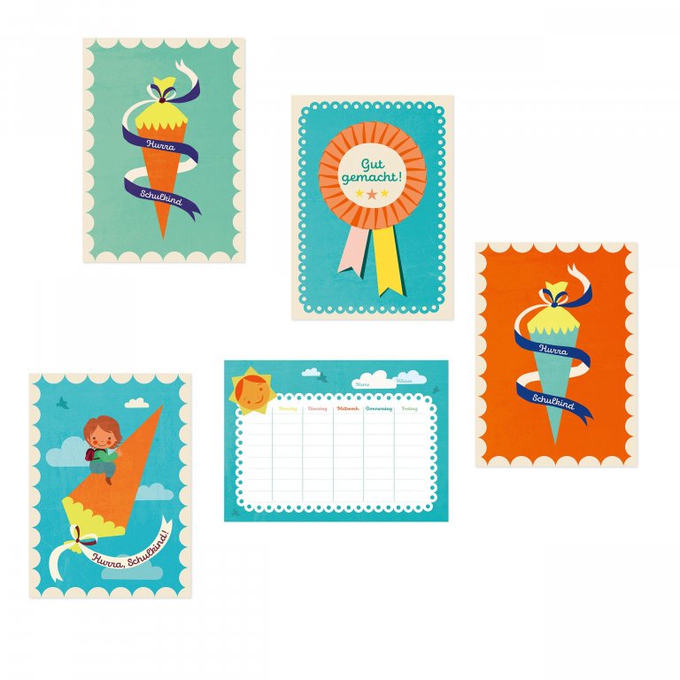 Monimari Postkarte Recyclingpapier Schule