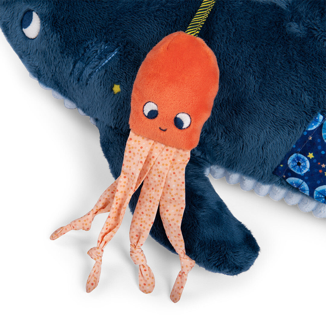 Moulin roty activiteitenknuffel haai - 58 cm
