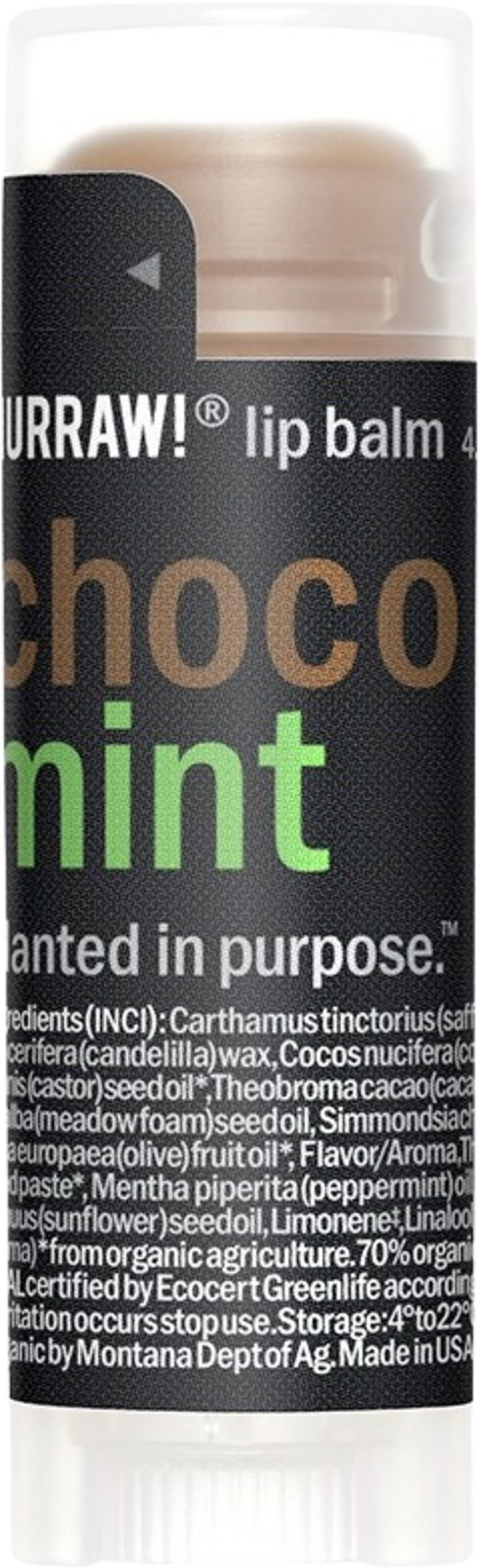HURRAW!  Lippenpflegestift Choco & Mint, 4,80 g
