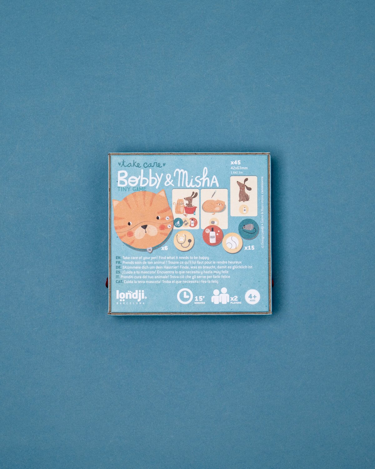 Brettspill Barn 4år, Pocket size – Memoryspill med Kjæledyrtema | Bobby & Mish Tiny Game
