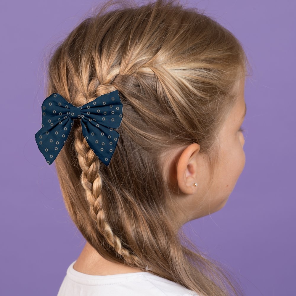 Barrette Noeud Papillon Bulle Bronze Marine