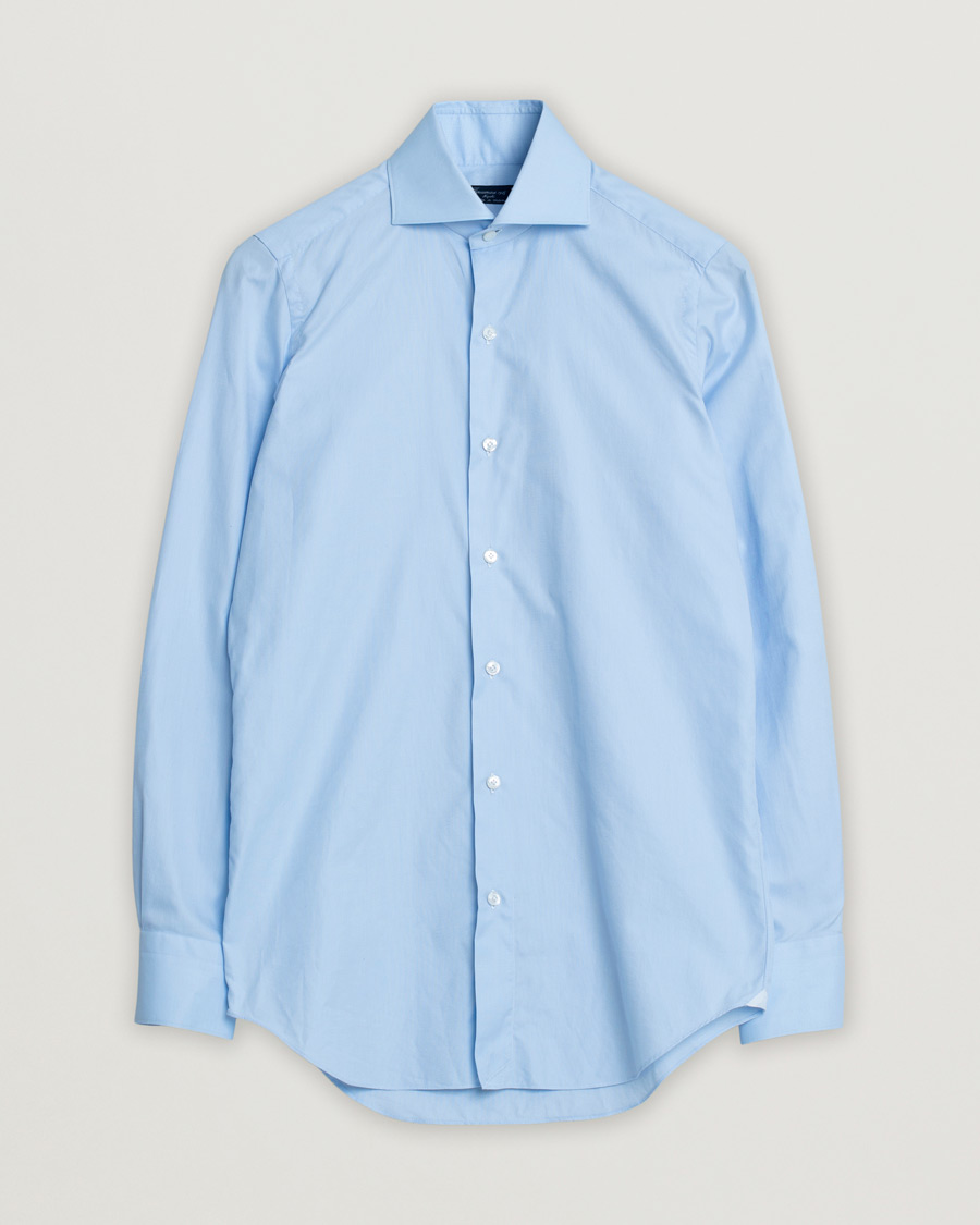 Finamore Napoli Milano Slim Royal Oxford Dress Shirt Light Blue
