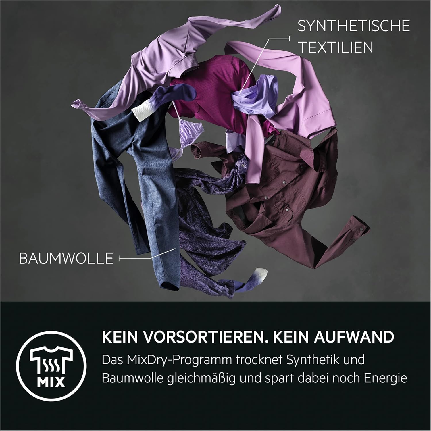 AEG Wärmepumpentrockner 8 kg, Serie 7000: SensiDry schonendes & energiesparendes Trockenverfahren, neue Energiekl. C, Mengenautomatik, Schontrommel, wechselende Drehrichtung, Knitterschutz, TR7T65680