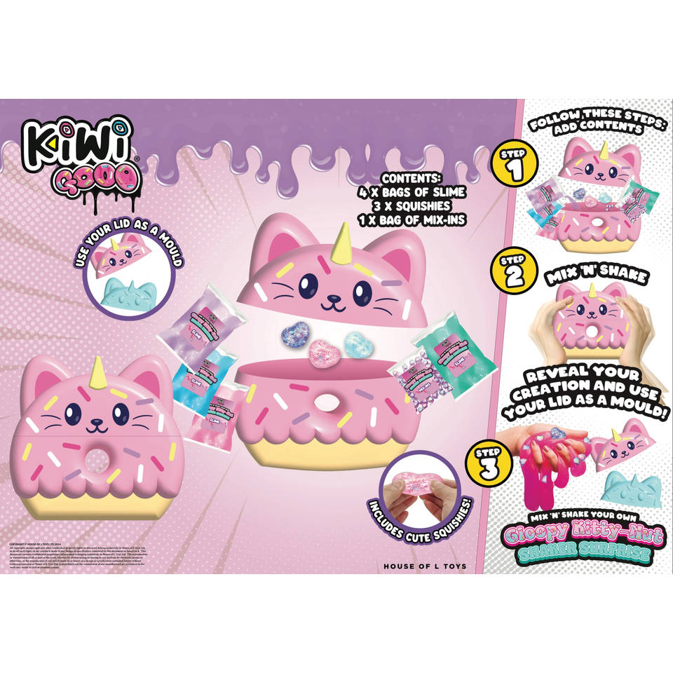 Gloop slijm kat-donut shaker verrassing