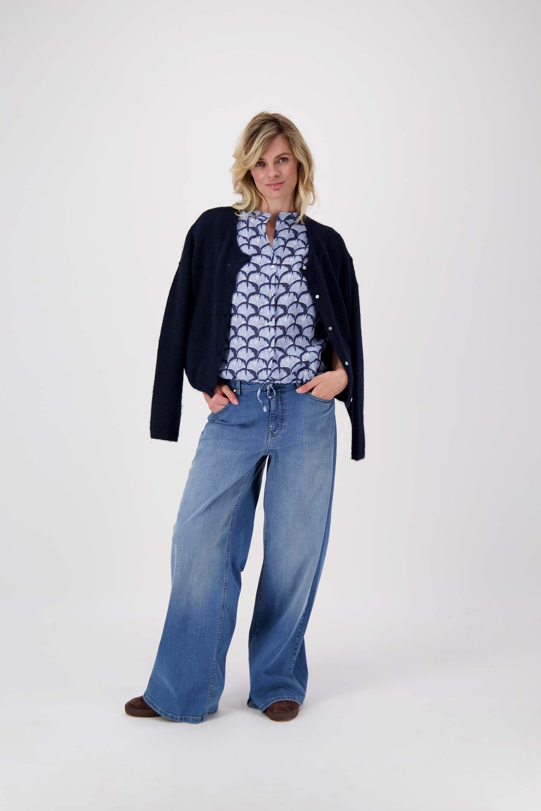 blouse met waaier print