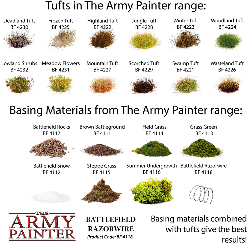 The Army Painter  Battlefield Basing: Battlefield Razorwire    Realistisch aussehender Stacheldraht