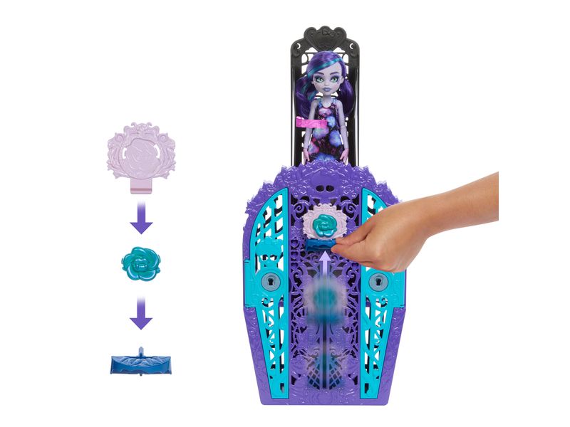 Monster High Puppe Verborgene Schätze Mysteries Twyla Skulltimate Secrets Garden Mysteries Spielset, Twyla Puppe mit mehr als 19 Überraschungen