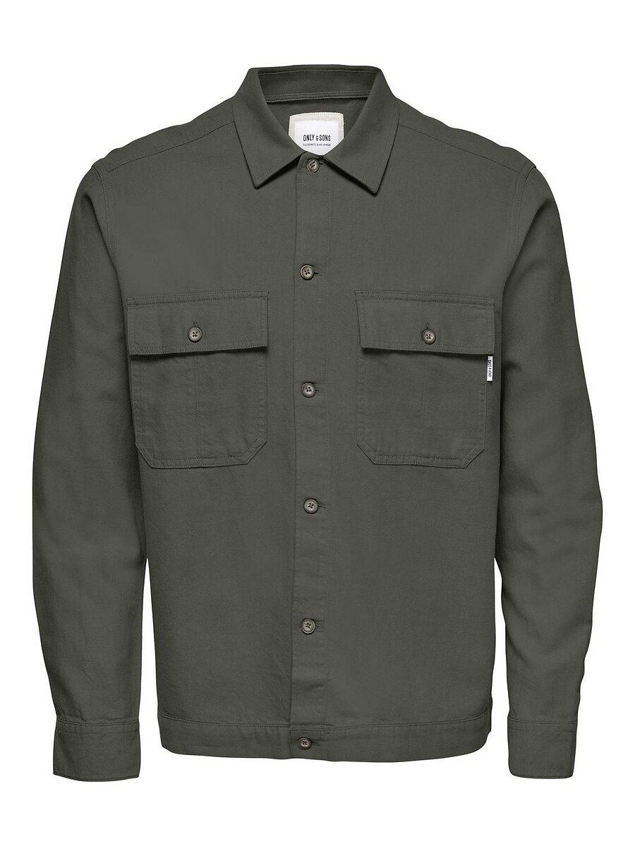 ONLY & FILHOS<br>Camisa de linho e algodão