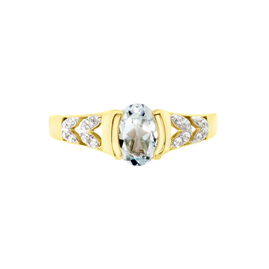 Solitaire Laetitienne Or Jaune Topaze Oxydes