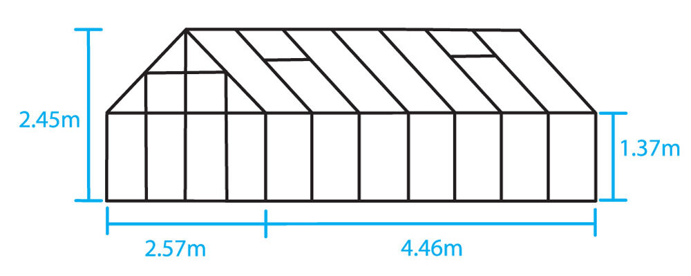 Halls Magnum 148 - Tuinkas - Groen - 258x257x446 cm - Veiligheidsglas