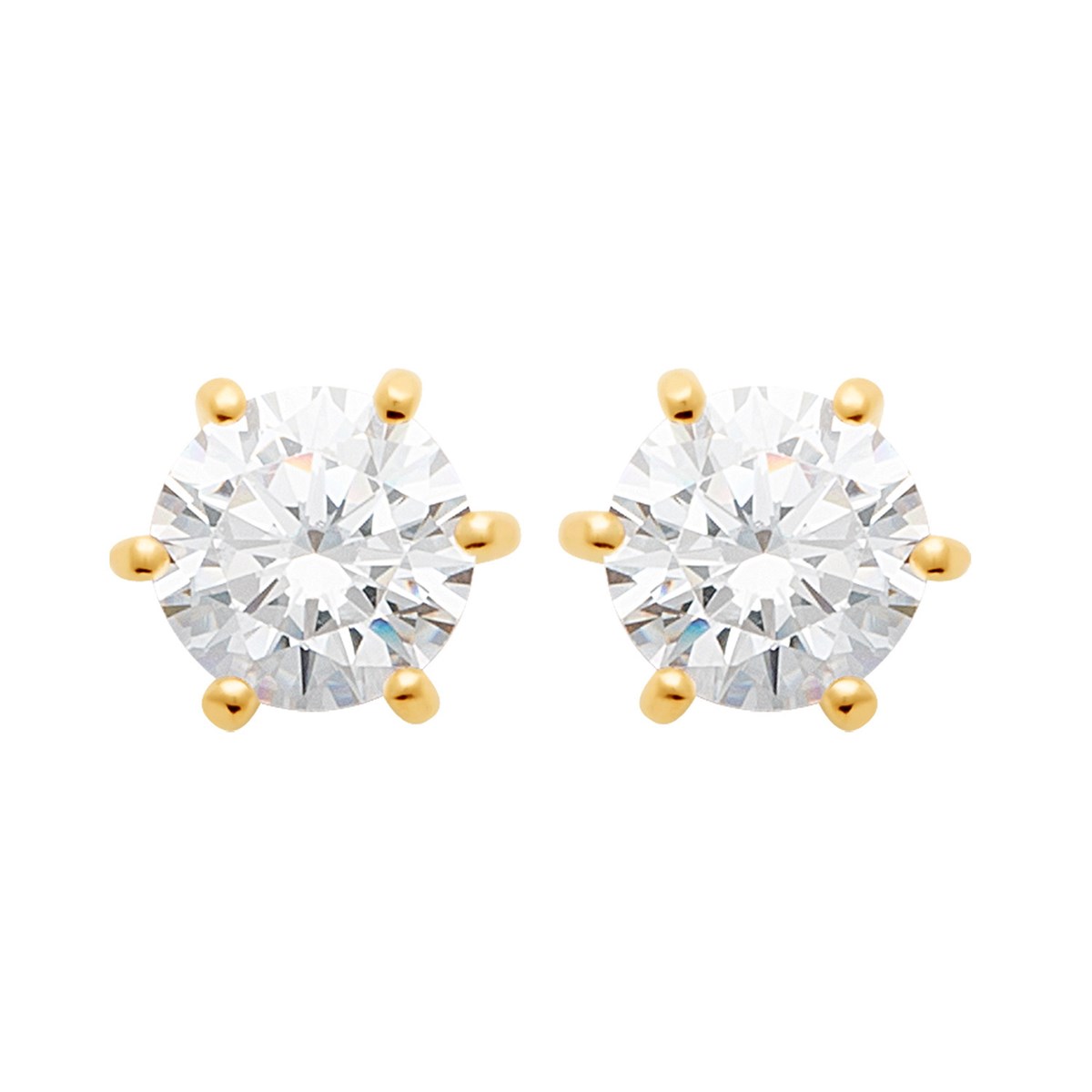 Puces d'oreilles Brillaxis plaqué or oxyde 6mm