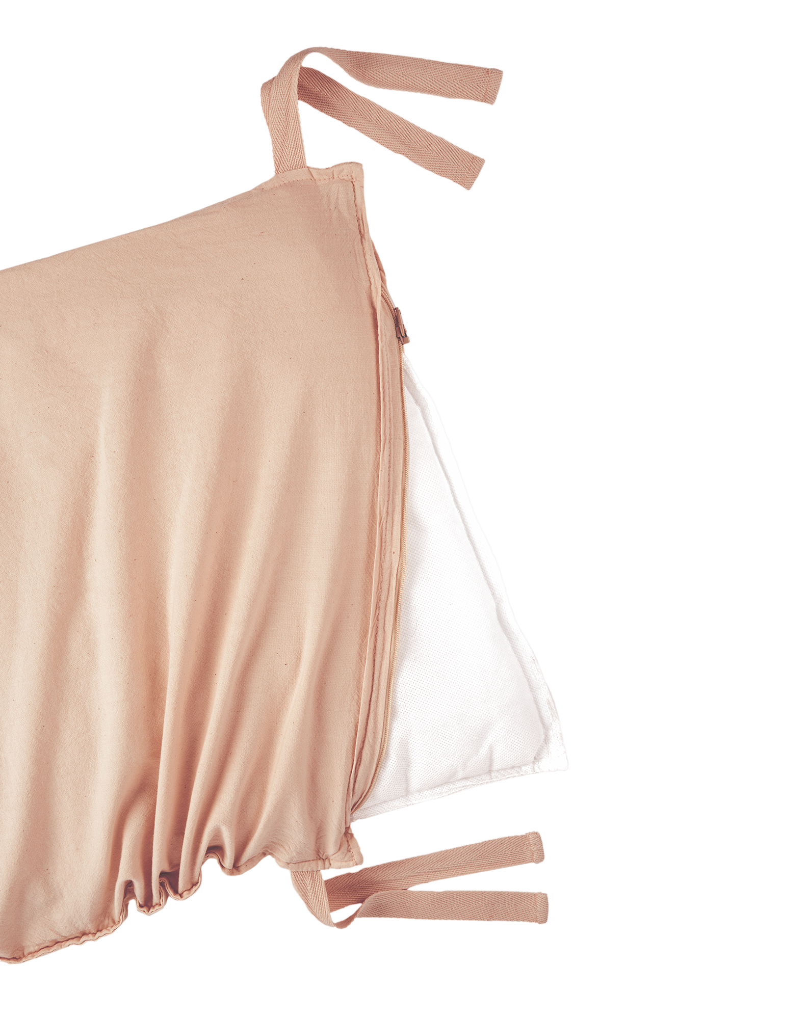 Tour de lit déhoussable wabi-sabi en coton lavé | Rose