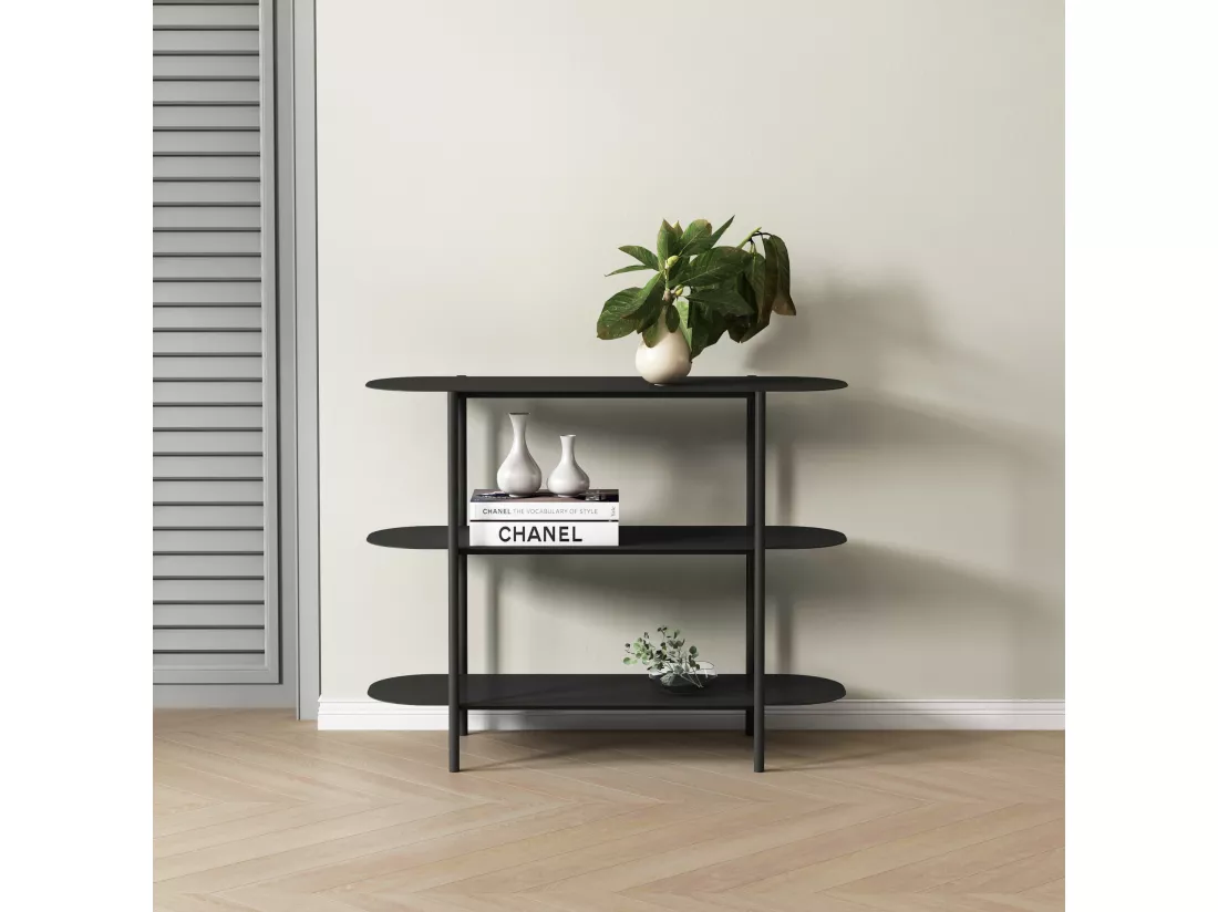 Étagère autoportante Enebakk acier 70 x 90 x 32 cm noir [en.casa]