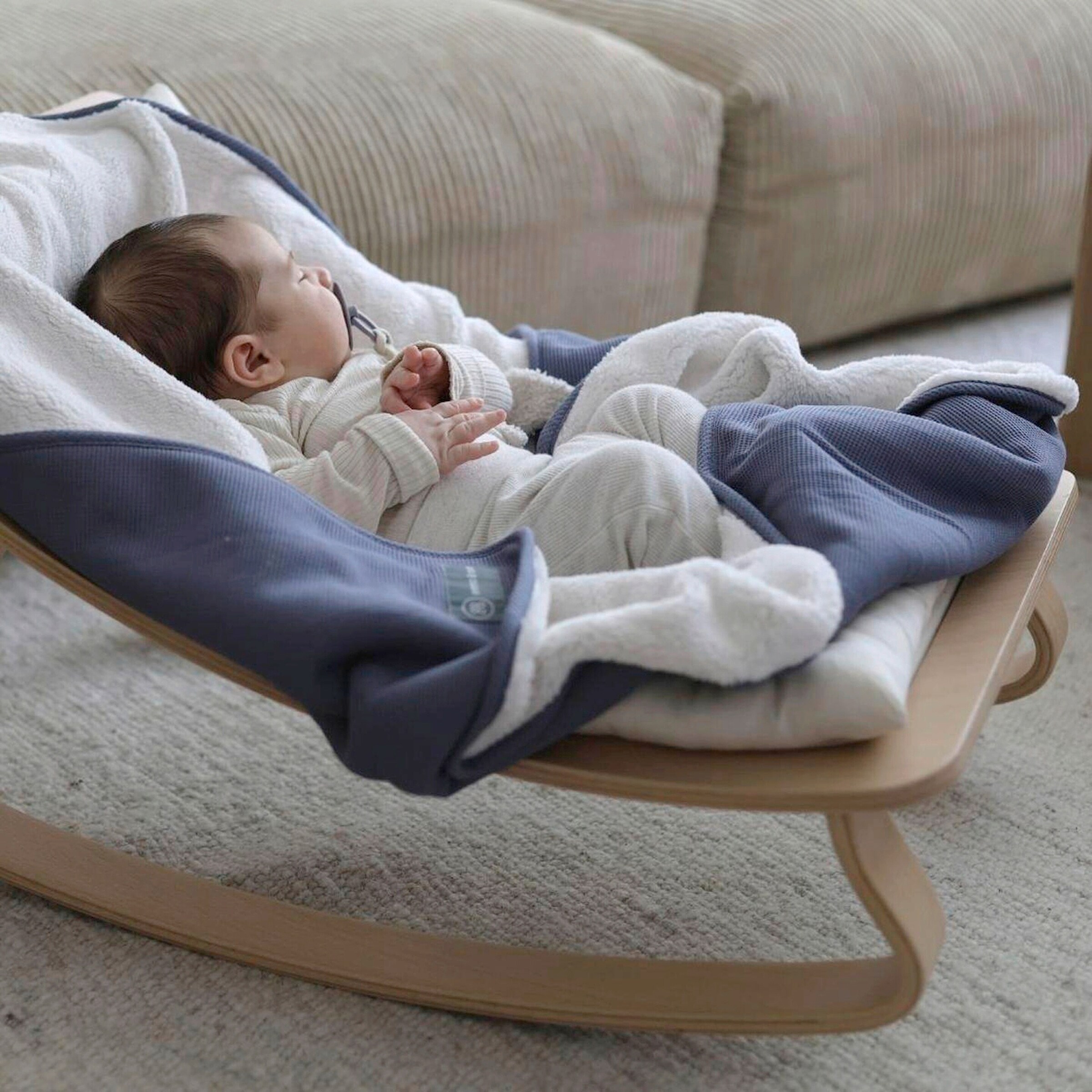 emma & noah Babydecke Essential Winter 75x95 cm blau