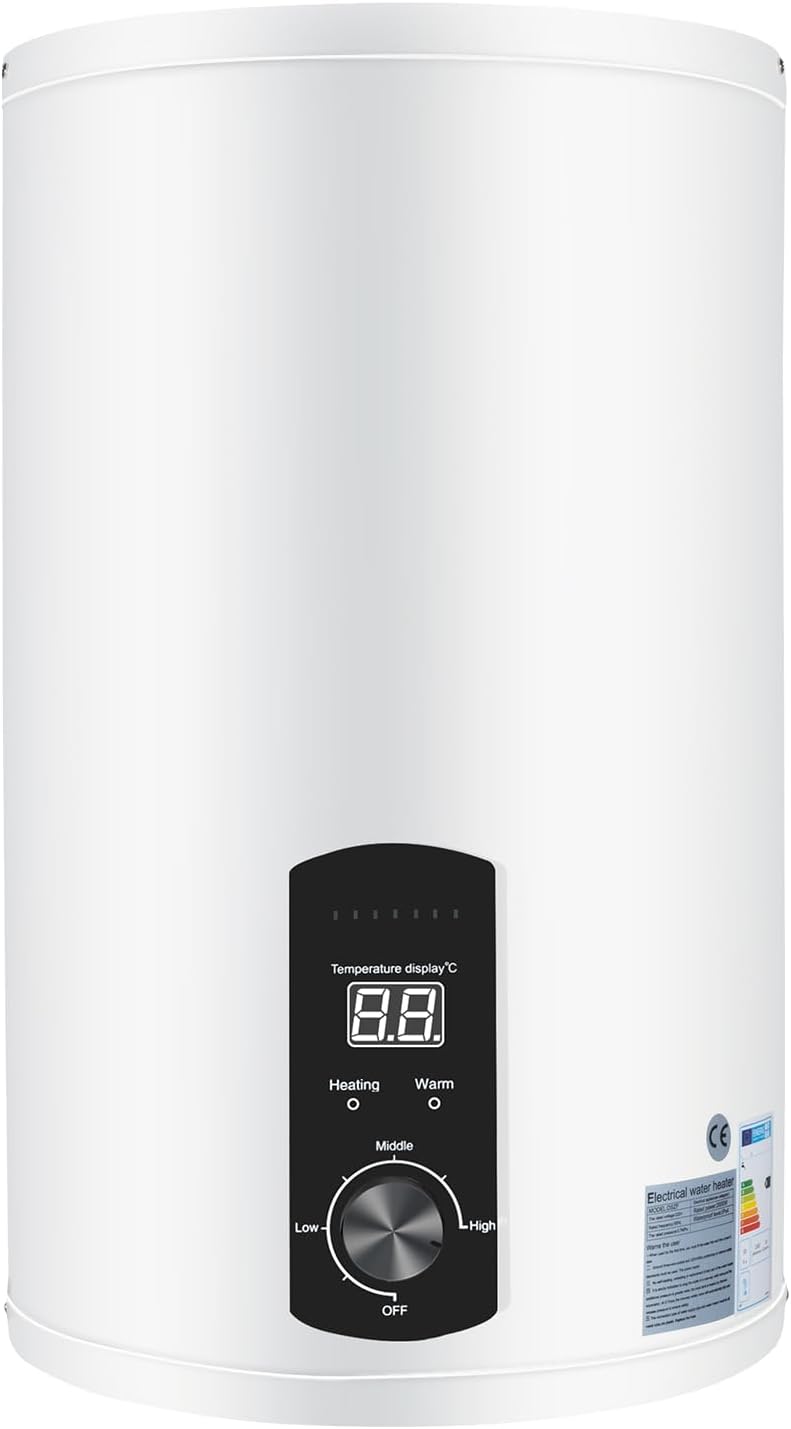 Warmwasserspeicher Boiler 50L/80L/100L/120L, Energiesparend 2000W Vertikaler Wandmontierter warmwasserboiler mit LED-Temperaturanzeigee für Badezimmer, Friseursalons Smart Boiler (50L)