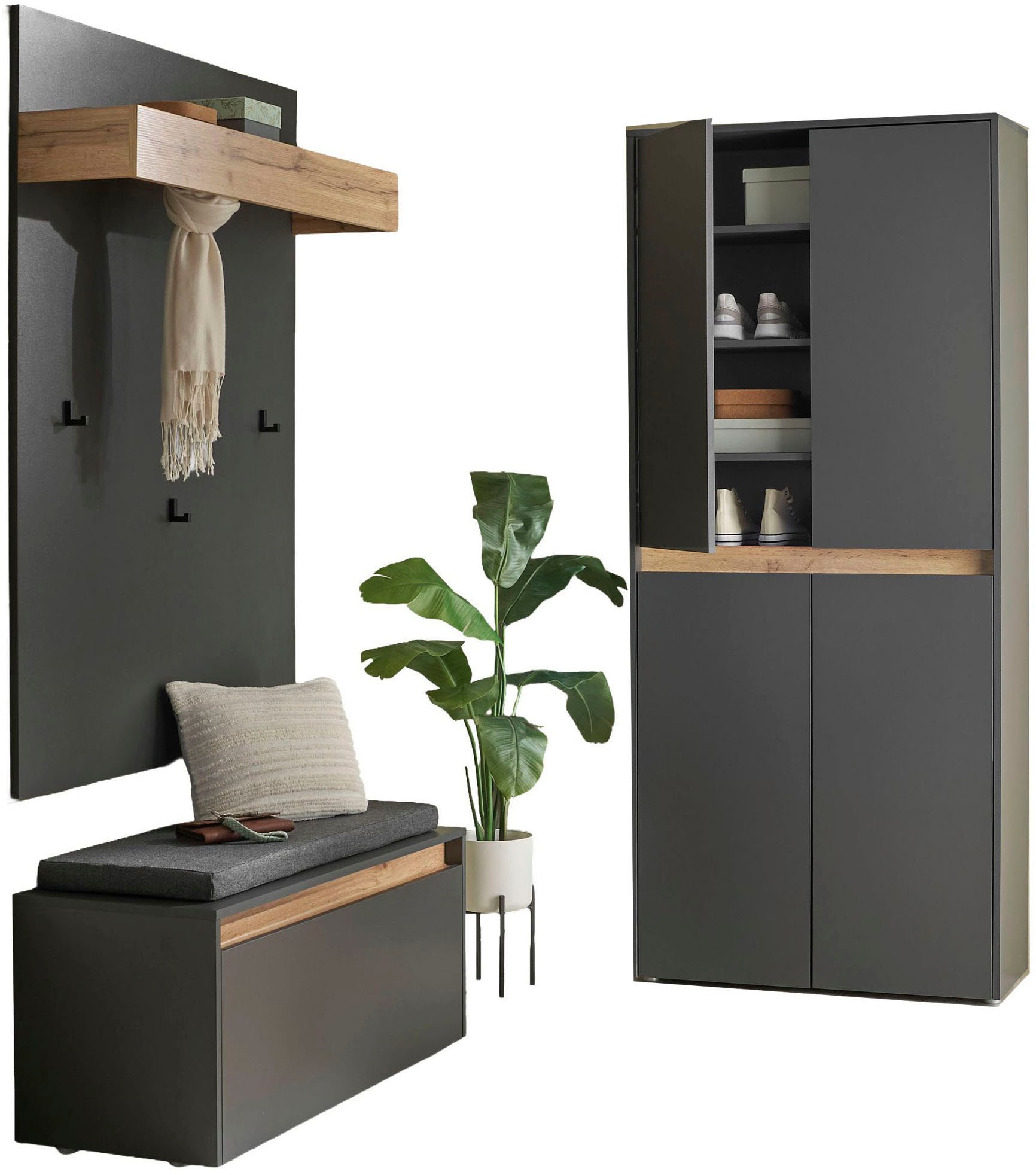 INOSIGN Garderoben-Set »City/Giron, moderne Garderobe, viel Stauraum, ca. 40 Schuhe« Set, 3 Stk. tlg.
