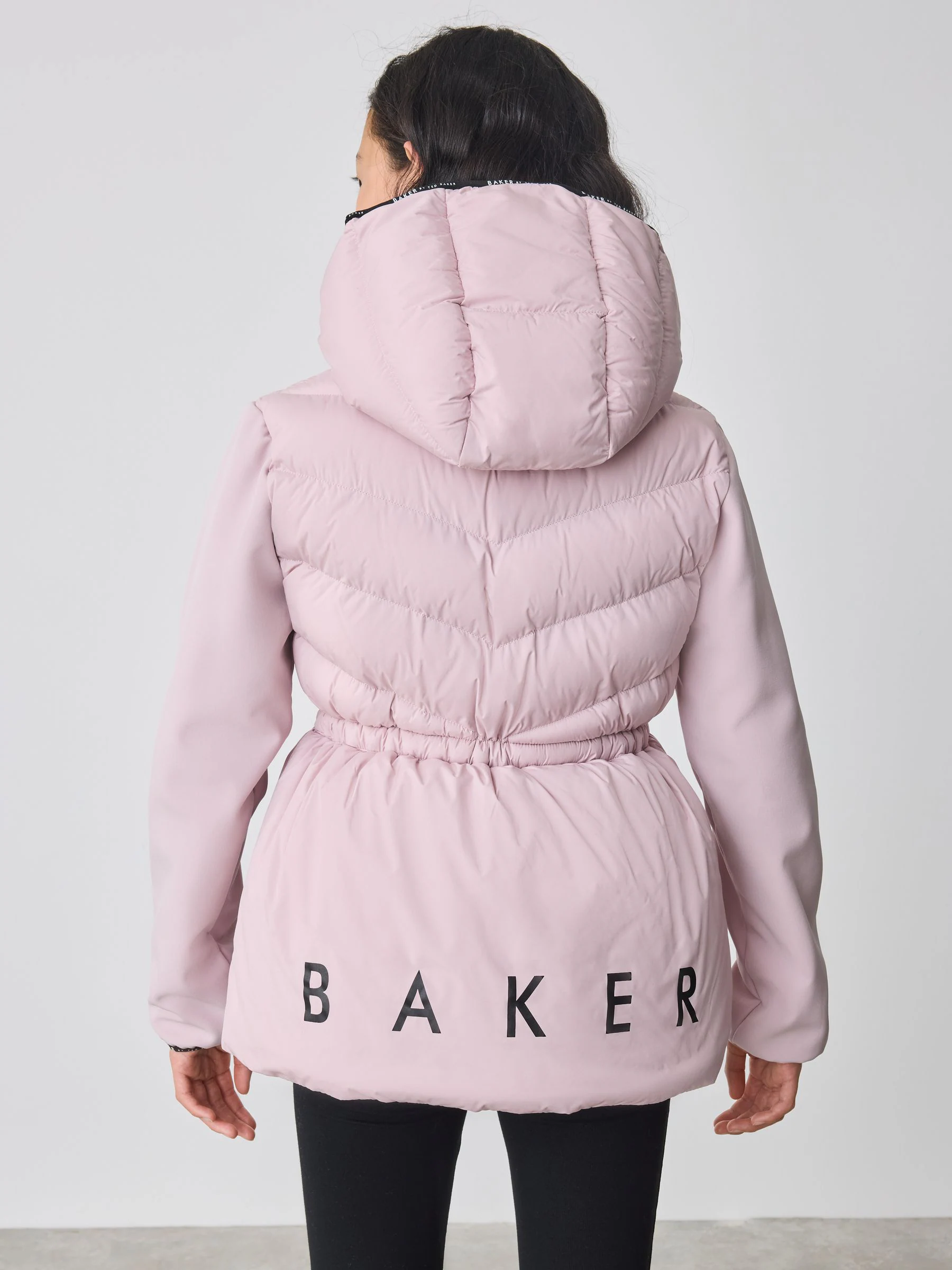 Paars - Baker by Ted Baker - Lichtgewicht, gewatteerde en regenbestendige jas met peplum