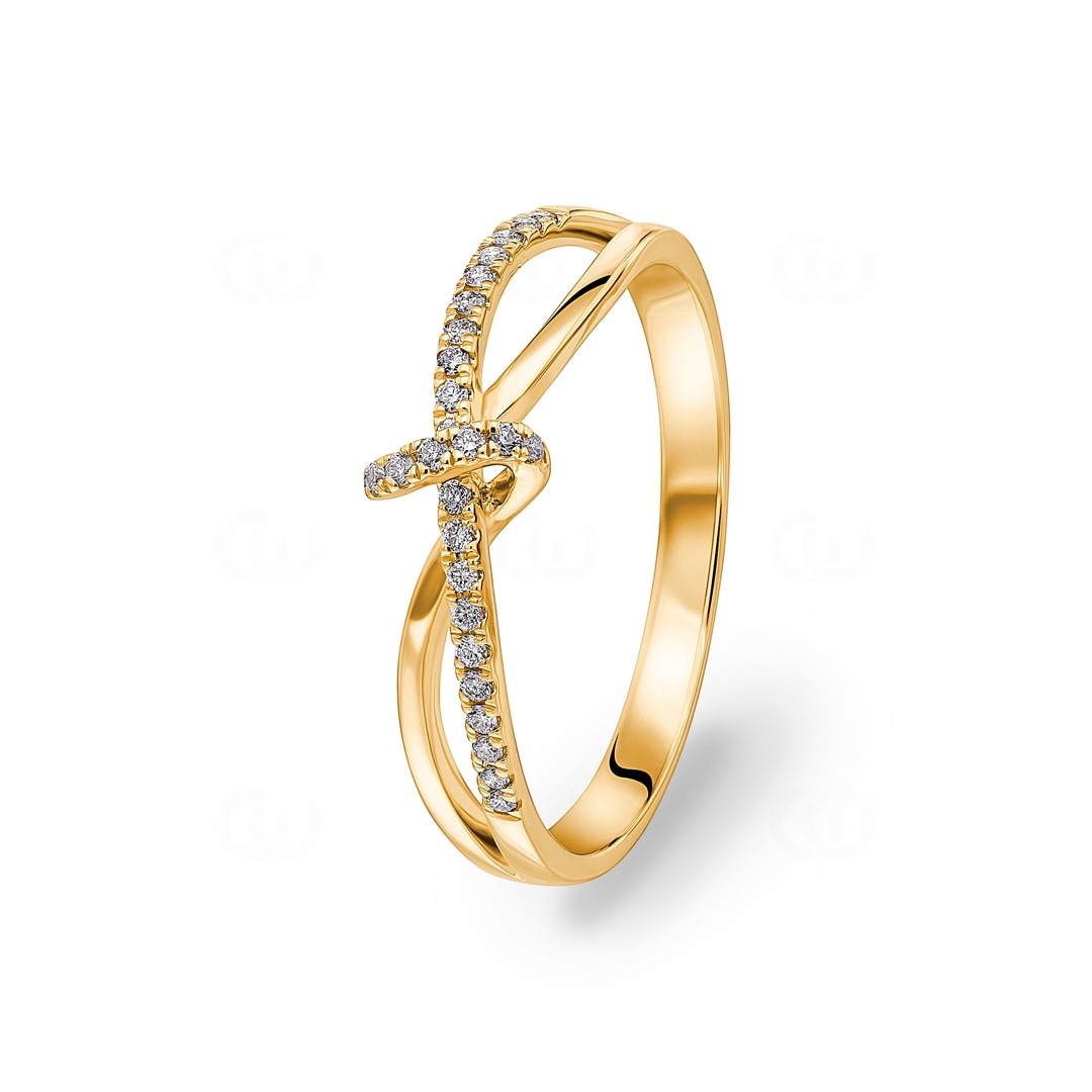 Ring 750/18 K Gelbgold mit Diamanten 0.10 ct H/si