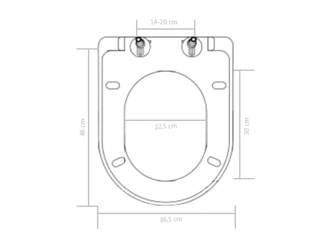 Abattant WC à fermeture noire 46 x 36.5 x 36.5 cm 02_0002914