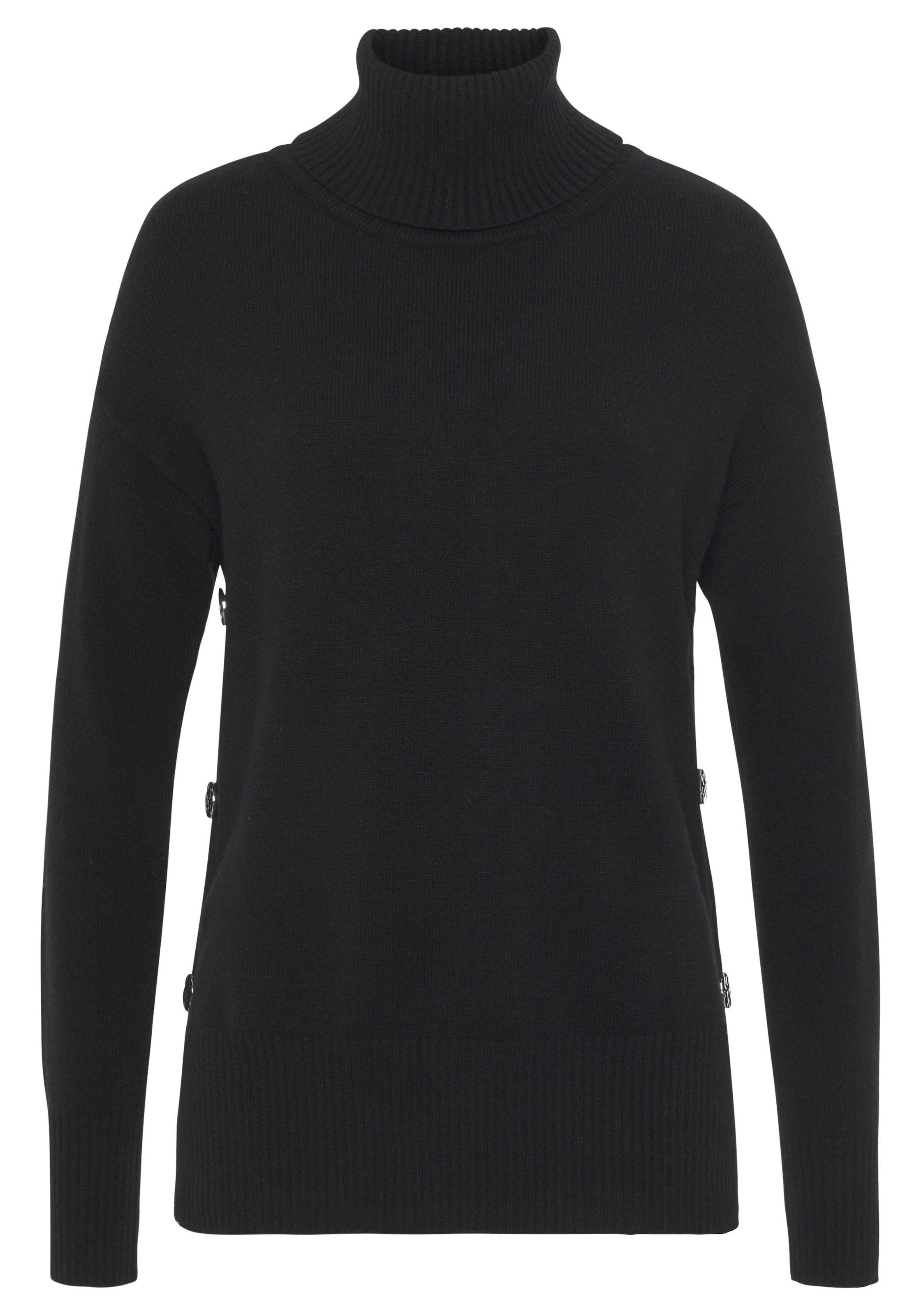 Laura Scott Rollkragenpullover , mit seitlichen Knöpfen