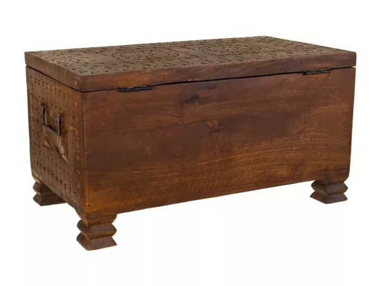 Coffre en bois marron 65x37x33h