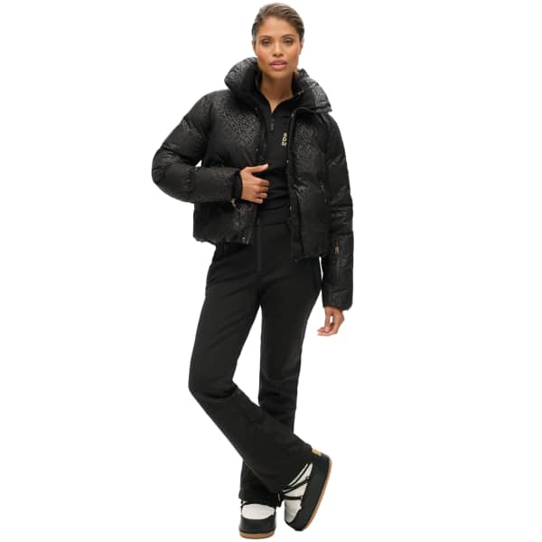 Veste de ski SUPERDRY SLALOM PUFFER JACKET SUPERDRY MONOGRAM BLACK LUXE