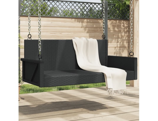 VIDAXL - Balancelle noir 119x56x48 cm résine tressée