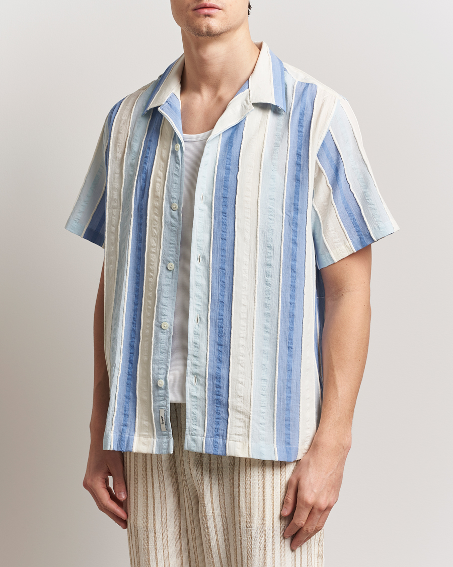 Forét Peer Jaquard Short Sleeve Shirt Blue