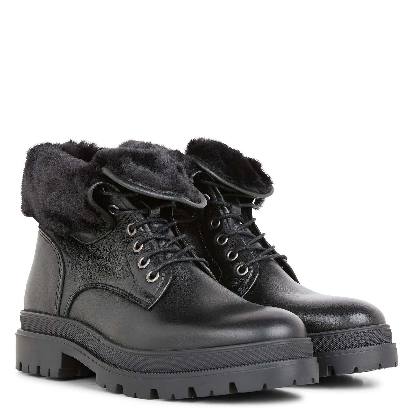 SACHA - Bottines crantées en cuir | Noir