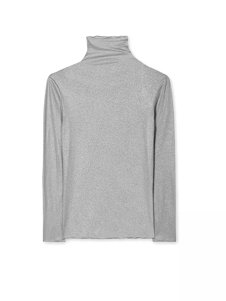 LUISA CERANO Rollkragenshirt silber
