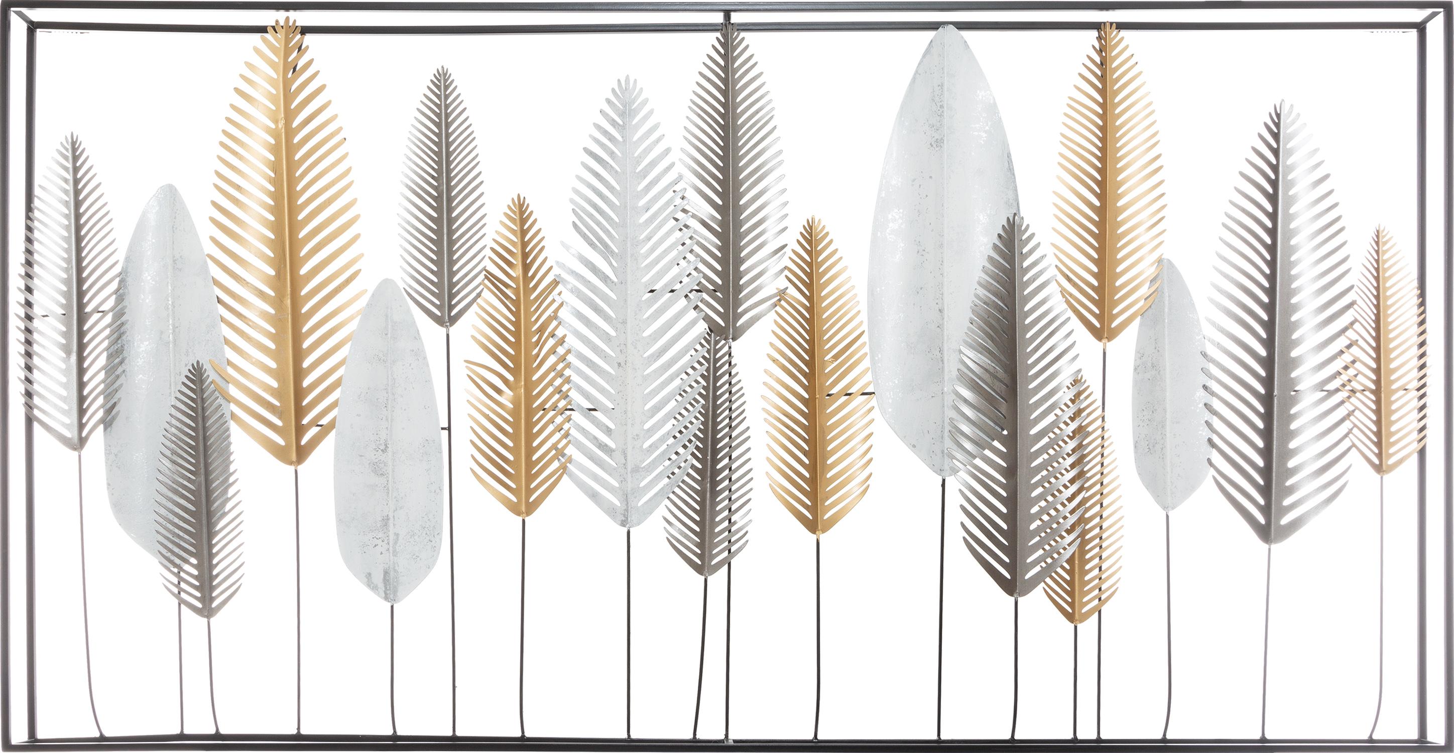 DECO MURALE METAL FEUILLE 134X68CM