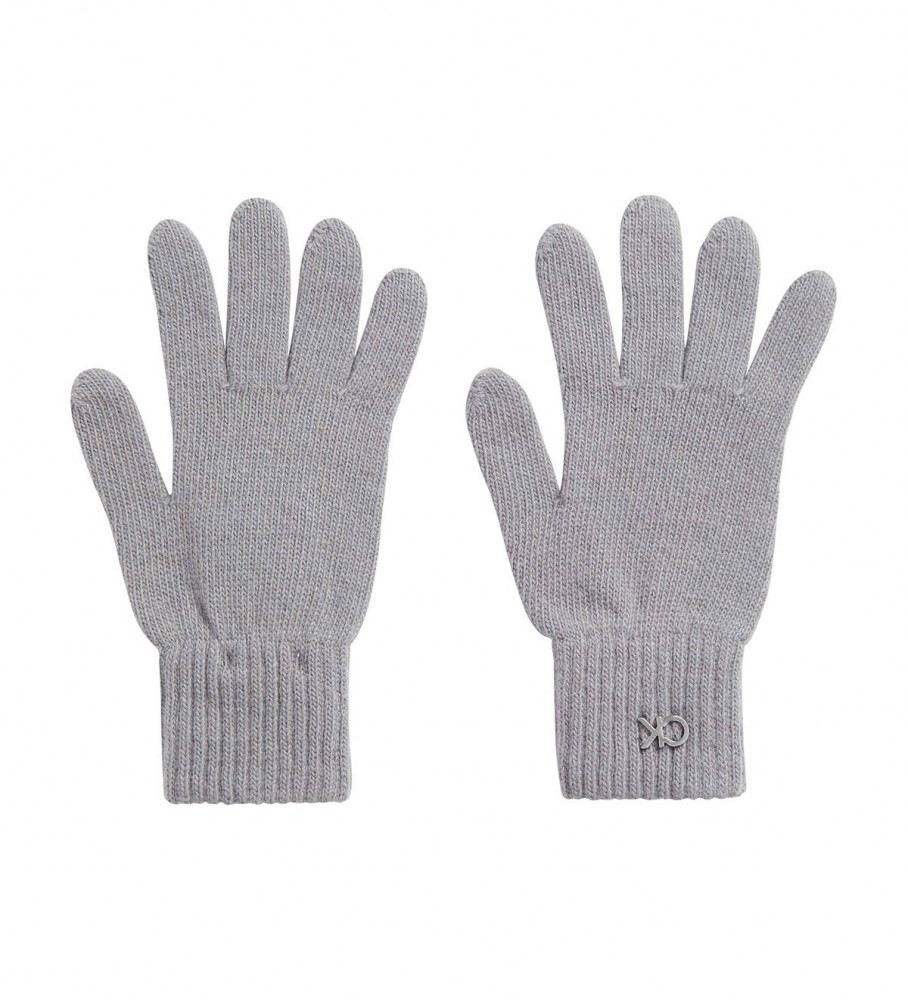 Luvas Calvin Klein Re-Lock Knit Cinza