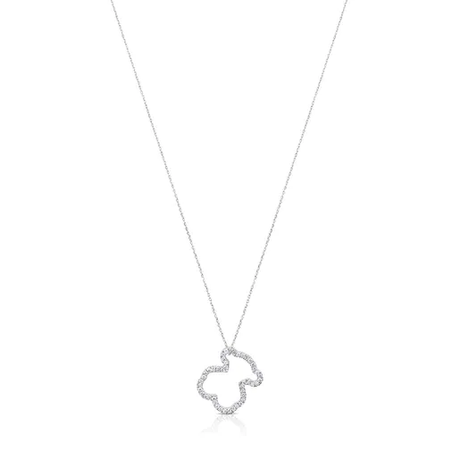Colar Icon Gems em ouro branco com motivo de urso médio em diamante